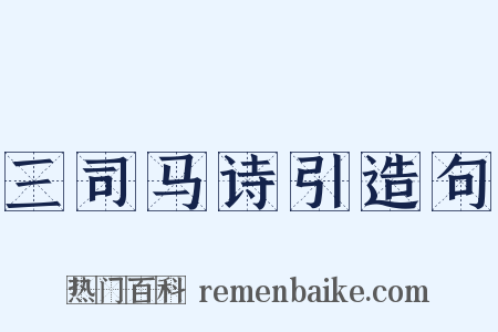 三司马诗引造句是什么意思的图片